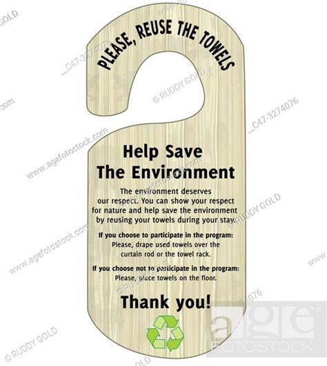 reuse  towels sign stock photo picture  rights managed
