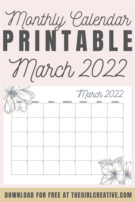 march  calendar  printable calendar  march  printable