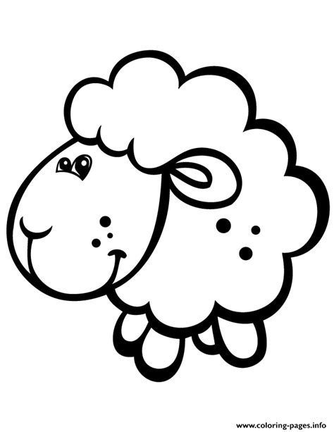 cute baby sheep coloring page printable