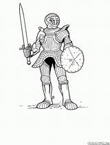 Cavaleiro Colorir Armored Cruzada sketch template