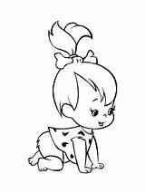 Coloring Pages Pebbles Bam Printable Baby Cartoon Drawings Color Drawing Print Bamm Kids sketch template