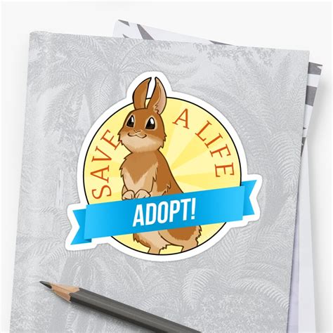 adopt  bunny sticker  heyitsjaki redbubble