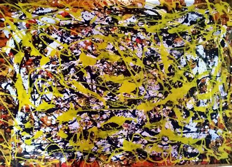 Saatchi Art Autumn Yellow Flower Jackson Pollock Painting