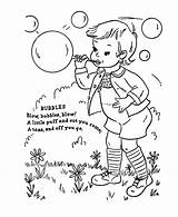 Nursery Coloring Rhymes Rhyme Bubbles Pages Preschool Kids Mother Goose Science Bubble Blowing Clipart Fun Colouring Color Children Print Sheets sketch template