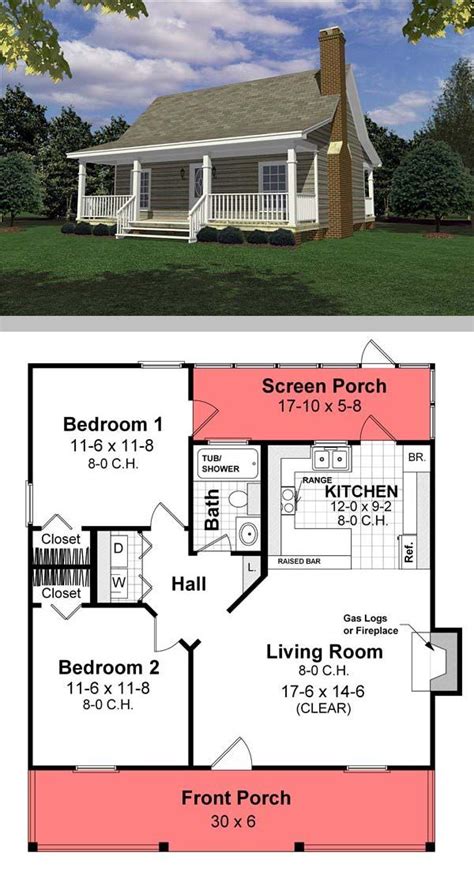 small house cool house plan  sf  bdrm  bath fireplace screened porch