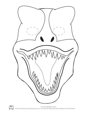 rex mask coloring page  printable coloring pages dinosaur