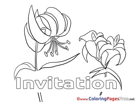 invitation  colouring page birthday