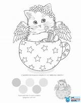 Coloring Pages Kittens Book Kitten Teacup Choose Board Harai Kayomi sketch template