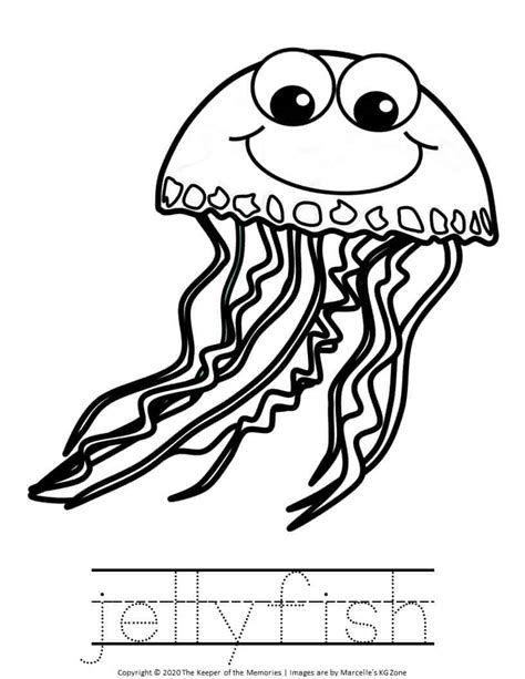 sea coloring pages jellyfish  keeper   memories
