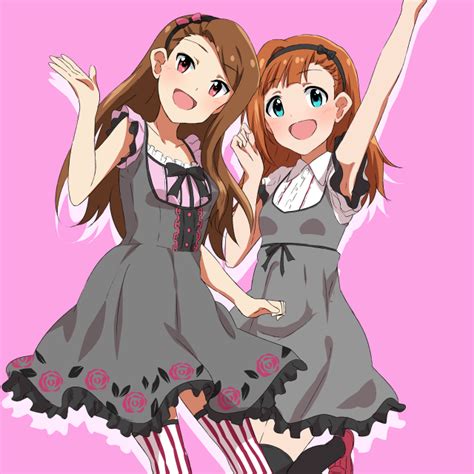 safebooru 2girls d alternate hairstyle arm up armpits black bow