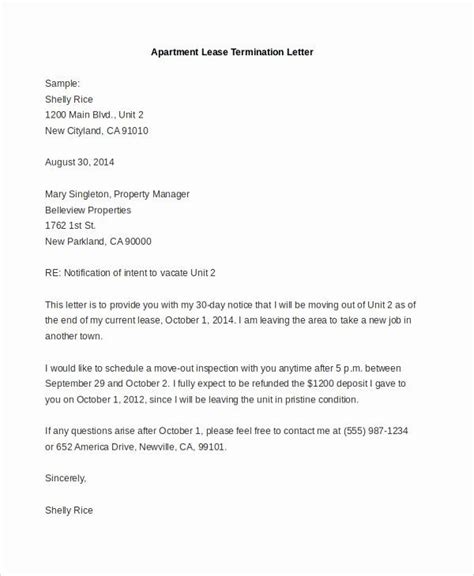 lease termination letter template inspirational sample termination