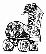 Derby Roller Drawing Skate Skull Skating Coloring Demolition Pages Skates Rollerblading Sugar Drawings Colouring Wheels Getdrawings Dead Car Da Tattoos sketch template