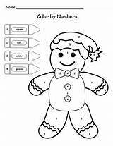 Gingerbread Man Coloring Counting Color Christmas Printable Number Preschool Teacherspayteachers Numbers Kindergarten Worksheets Subject Sheets Prek Pages Activities sketch template