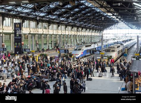 interior  gare de lyon railway station paris france stock photo