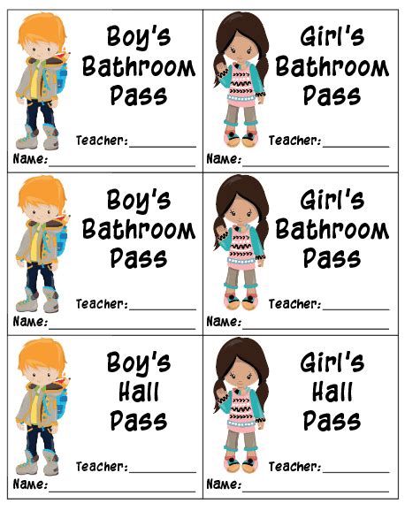 printable bathroom passes hall pass printables bathroom pass