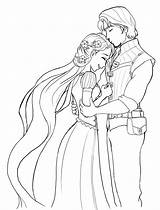 Coloring Pages Wedding Disney Rapunzel Marriage Printable Drawing Princess Tangled Colouring Rocks Dress Couple Adult Happy Color Színez Sheets Cute sketch template