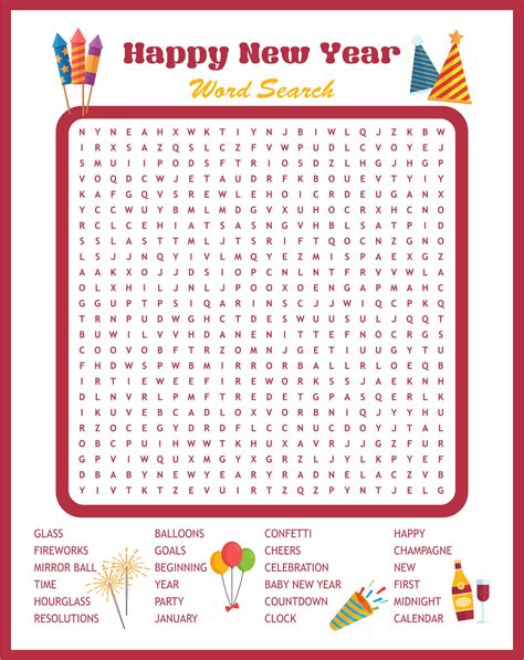 year word search  printable