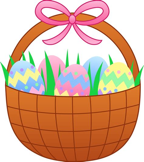 easter basket  colorful eggs  clip art