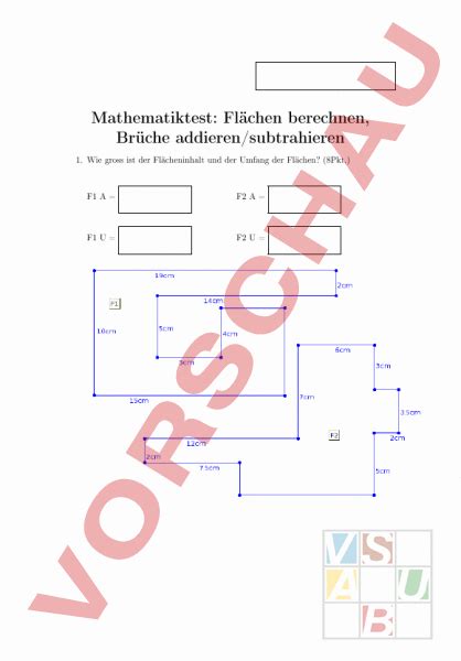 arbeitsblatt flaechenberechnen bruecheaddieren