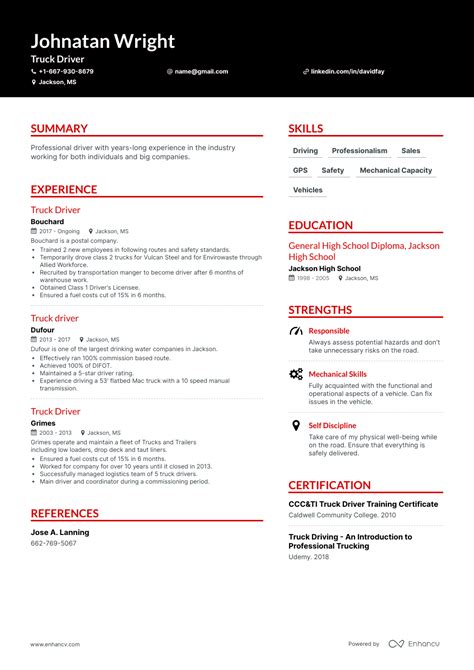 truck driver resume examples guide