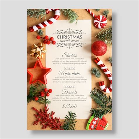 christmas menu template  photo vector