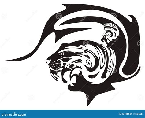 tiger symbol stock vector illustration  mammal black