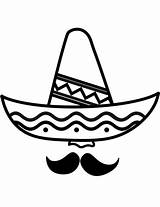 Coloring Sombrero Mustache Pages Printable Template Sobrero Hat Print Drawing Categories Search Templates sketch template