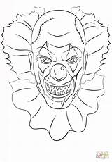 Colorare Pagliaccio Clown Disegno Spaventoso sketch template