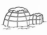 Igloo Coloring Snow Roof House Iglu Para Colorear Inuit Drawing Pages Ice Dibujo Colouring Dibujos Color Pintar Print Eskimo Printable sketch template