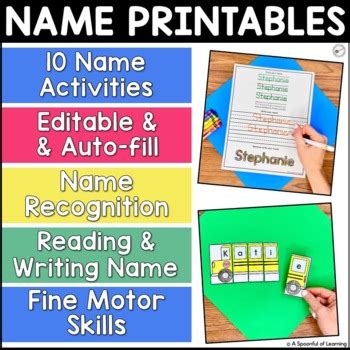 names editable  printables  activities bundle tpt