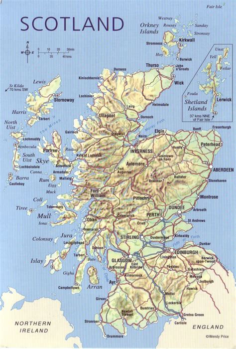 world  postcards sabines blog scotland map
