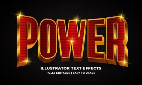 premium vector power  text style effect
