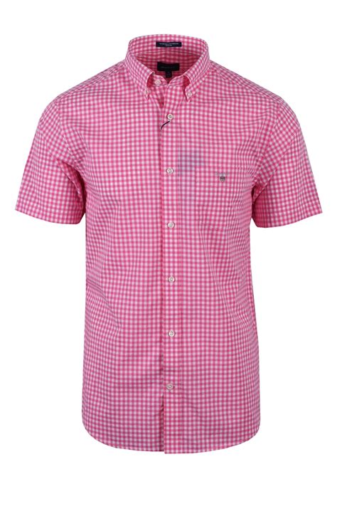 Gant Broadcloth Gingham Short Sleeve Shirt Perky Pink 3046701
