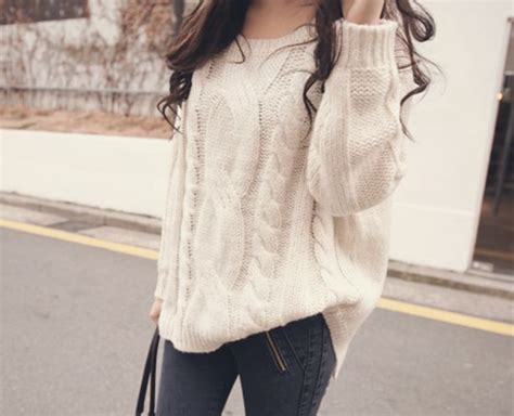 sweater clothes big off white cute tumblr knit sweater fall fashion oversized sweater ♥ white
