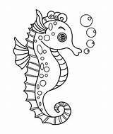 Coloring Seahorse Pages Printable Seahorses Kids Drawing Color Sea Outline Horse Templates Animals Cartoon Outlines Jellyfish Two Creatures Animal A3 sketch template