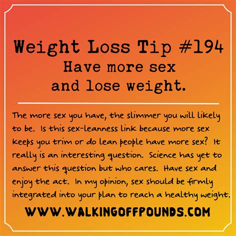 Weight Loss Tip Have More Sex And Lose Weight – Walking Off Pounds