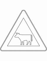 Verkehrszeichen Cattle Ausmalbild Viehtrieb Drukuj sketch template