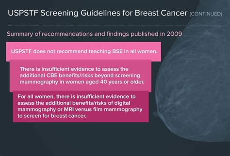 mammography screening guidelines
