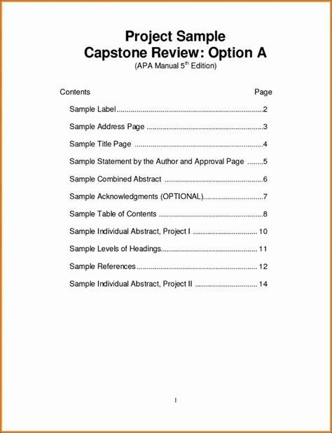 report template  table  contents  professional templates