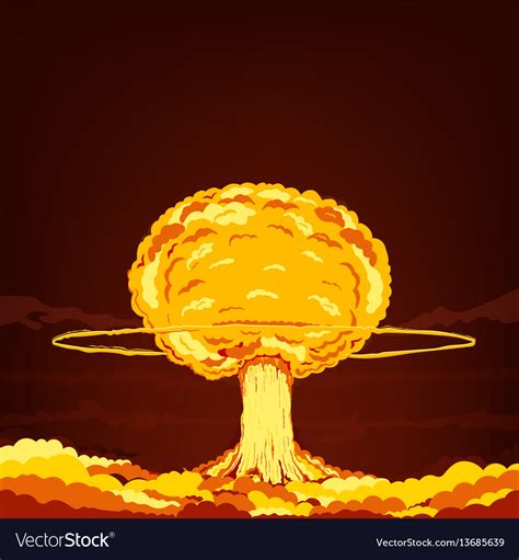 nuclear explosion cartoon royalty  vector image