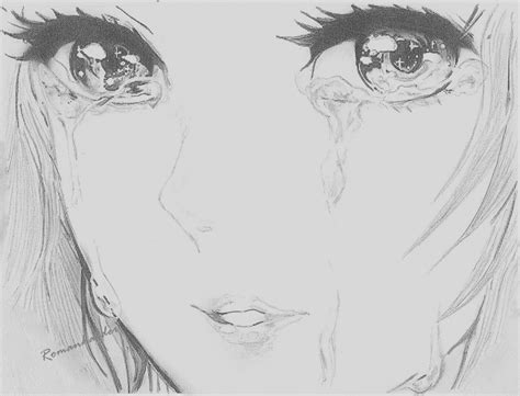 depressed girl crying drawing tumblr  paintingvalleycom explore