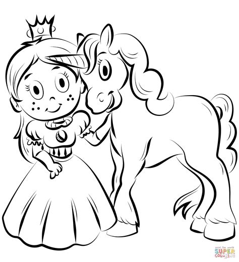princess  unicorn coloring page  printable coloring pages