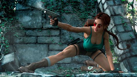 Tomb Raider Firing Art 4k Tomb Raider Wallpapers Lara