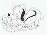 Pluto Coloring Baby Pages Dog Disney Deviantart Popular Sleep sketch template