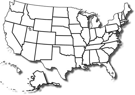 map  usa  states outline blank