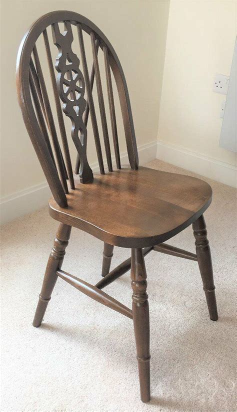wheel  dining chairs  dark oak wood  swindon wiltshire
