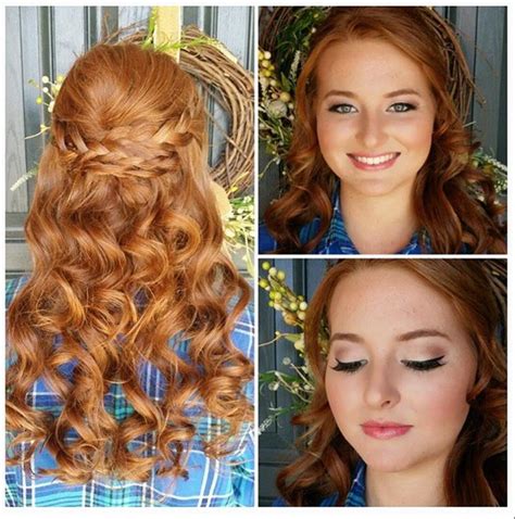 Long Natural Ginger Hair With Curls And Braided Headband