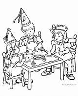Birthday Party Coloring Pages Kids Color Printable Tea Clipart Happy Print Sheets Colouring Family Birthdays Year Printing Raisingourkids Drawings Table sketch template