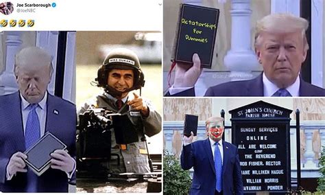 social media users mock donald trump s bible photo op