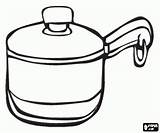 Lid Saucepan Coloring Pages Tools Utensils Oncoloring sketch template